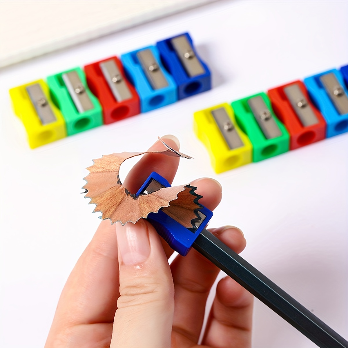 Pencil Sharpeners Mini Transparent Pencil Sharpener School Supplies Candy  Color Pencil Planer
