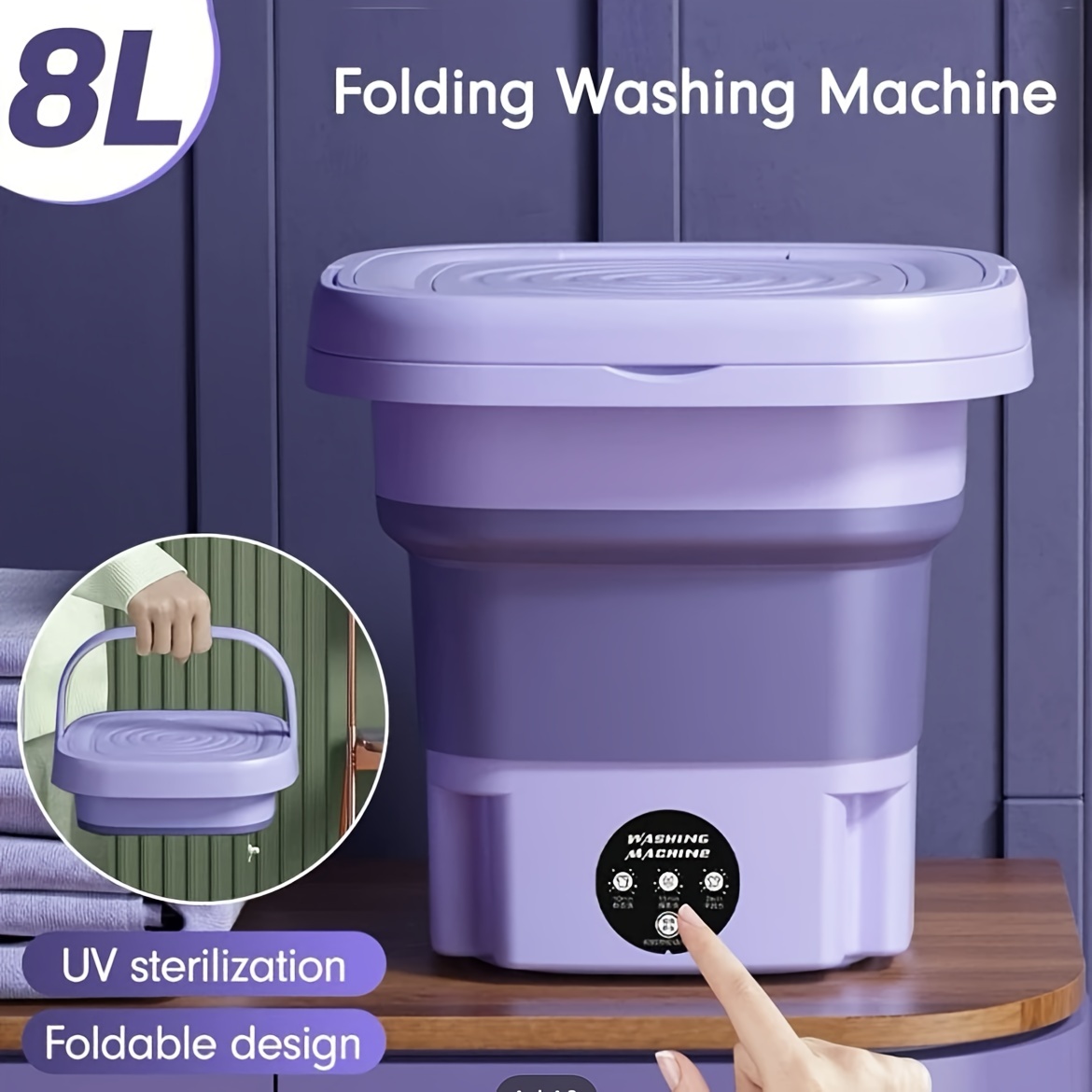 Mini Folding Washing Machine Portable Washing Machine - Temu