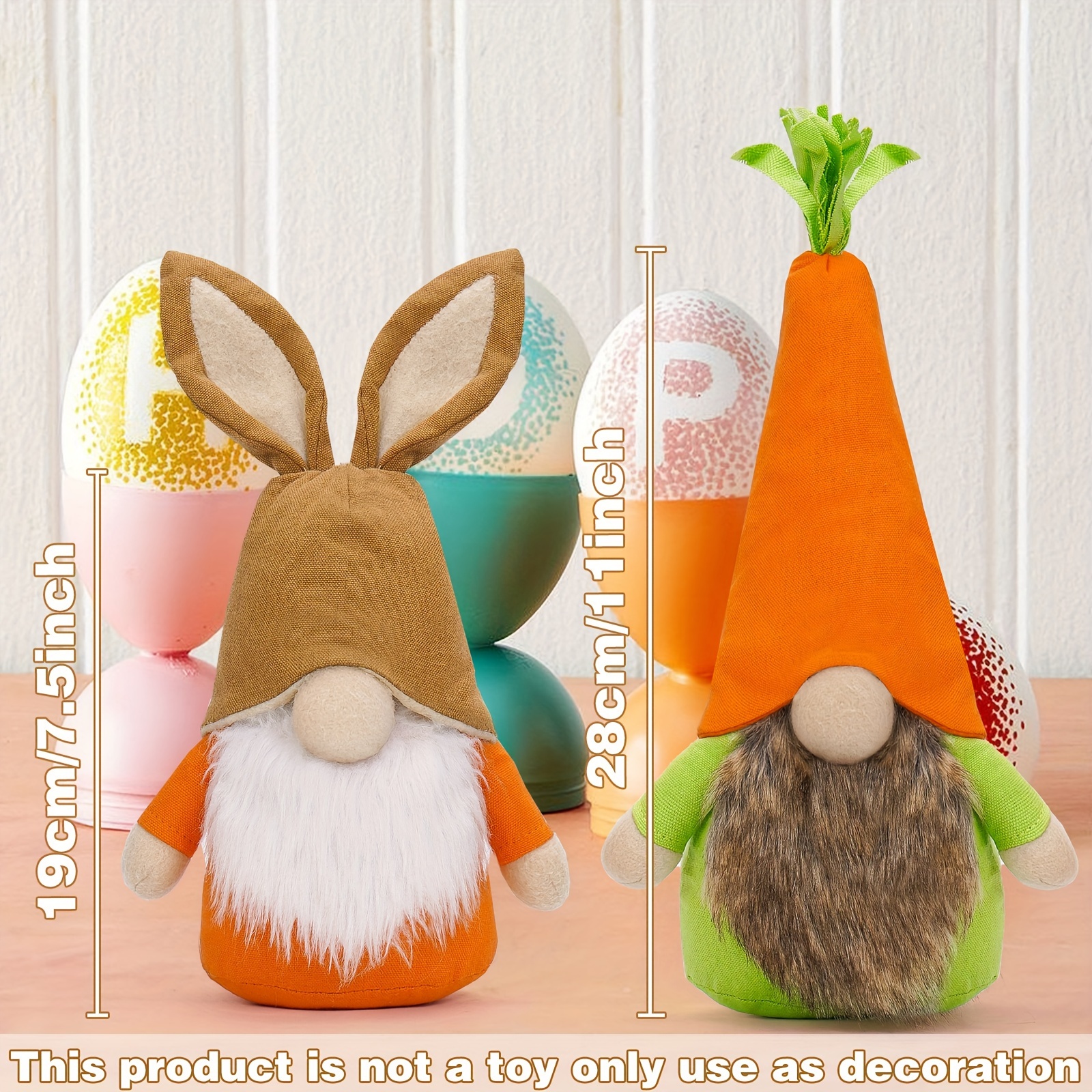1/2pcs Easter Gnome Bunny Doll Ornament, Handmade Gnome Faceless Plush  Doll, Bunny Gnomes Decorations, Indoor Spring Decor, Easter Decorations  Ornamen