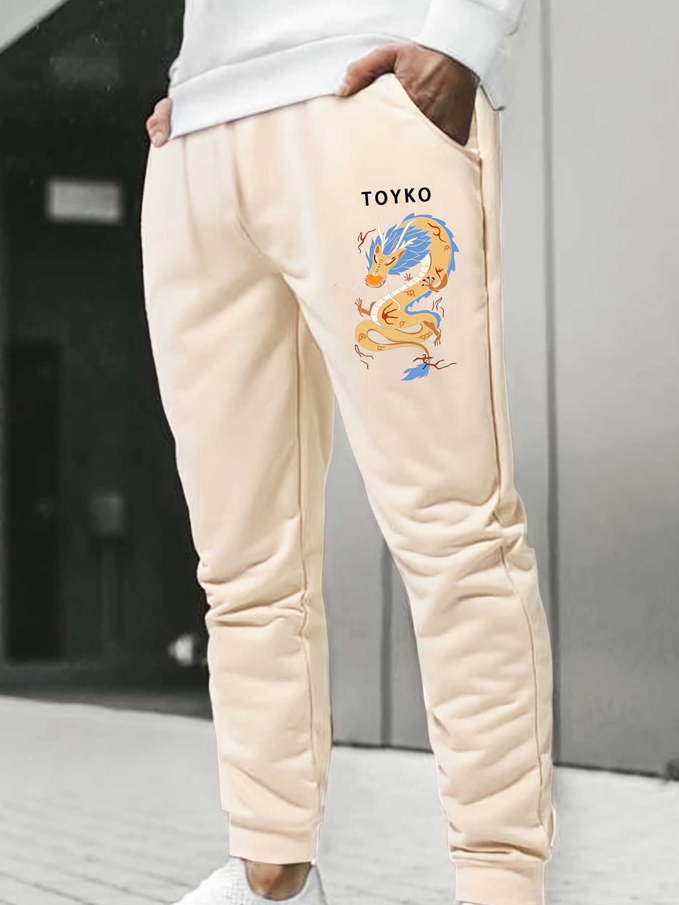 Men s Dragon Graphic Print Casual Sweatpants