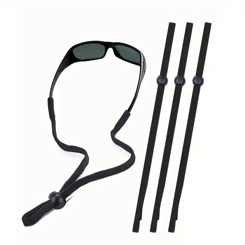 3 Paare Schwarze Brillenbänder, Sport-Sonnenbrillen & Brillenhalter Bänder  Für Männer Frauen, Augenbrillenhalter, Brillen-Nackenband-Schnur
