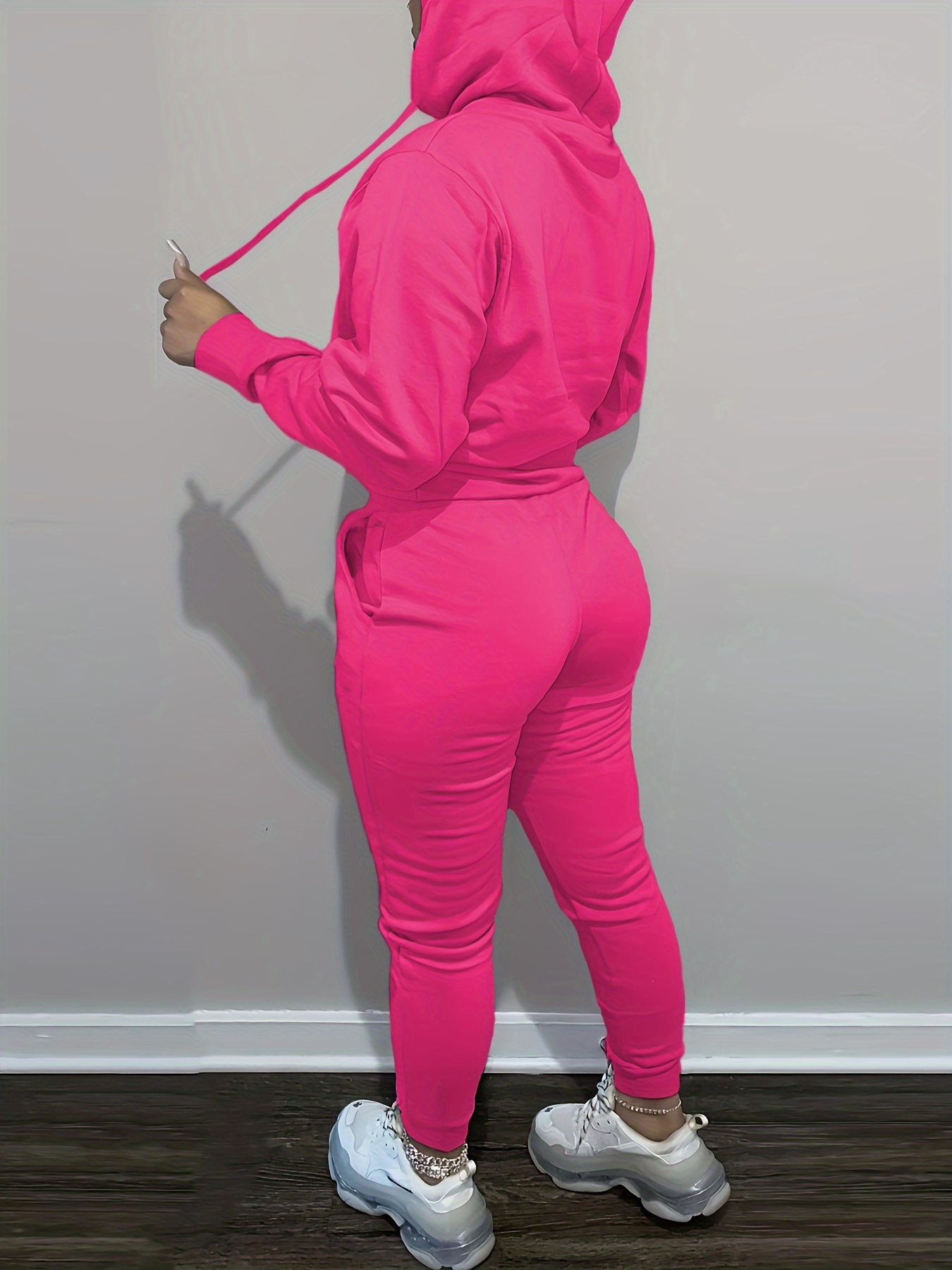 Pink Jacket And Joggers Pants Two Piece Tracksuit Set – IRHAZ
