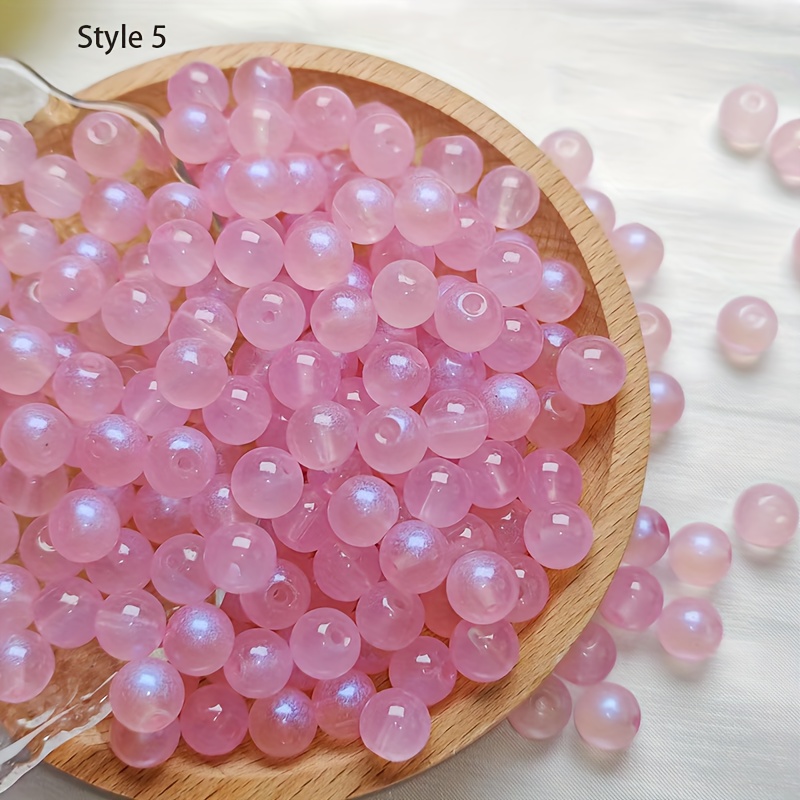 Glass Two color Frosted Burst Perforated Moon Beads Change - Temu