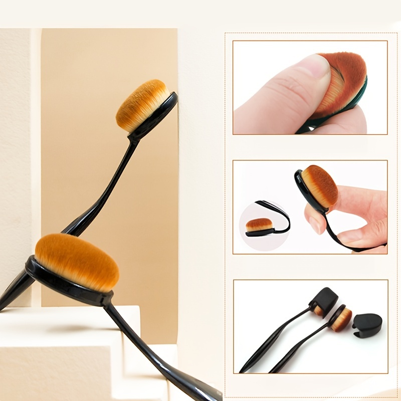 Foundation Brush For Liquid Makeup Oval Toothbrush Shape - Temu