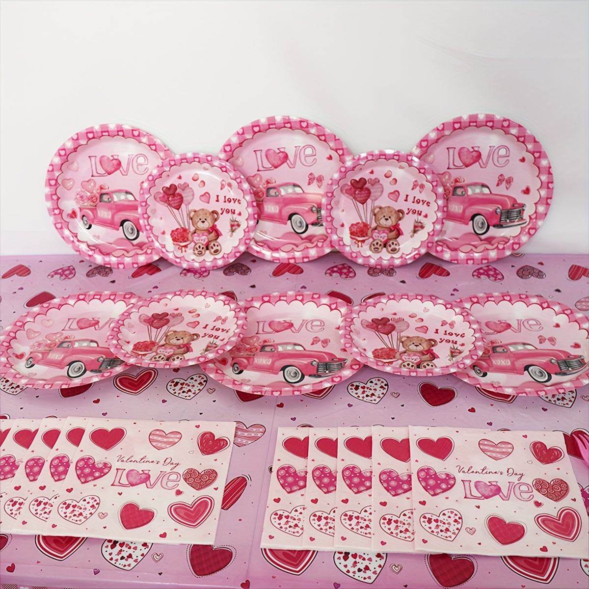 Set 20 tovaglioli San Valentino, stampa rose rosse