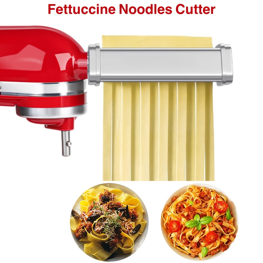 Pasta Maker Attachment for KitchenAid Stand Mixer, 2-Pieces Pasta Roller  and Spaghetti/Fettuccine Cutter, Noodle Press Pasta Sheet Dough Roller