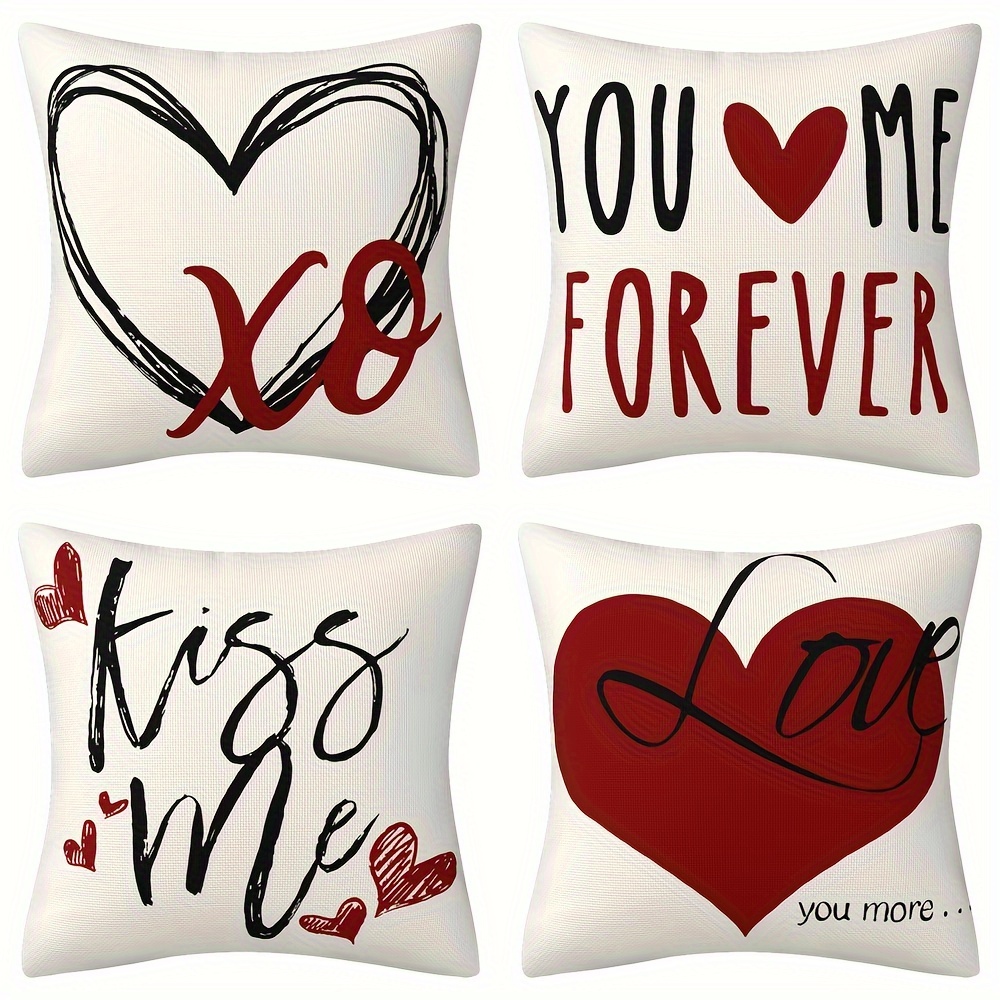 Colorlife Be My Valentine Love Stripes Throw Pillow Covers - Temu