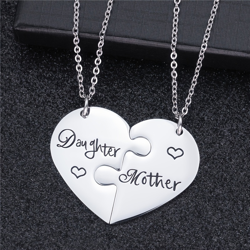 EFYTAL Connected Ring Mother Daughter Necklace • Silver or Gold - EFYTAL  Jewelry