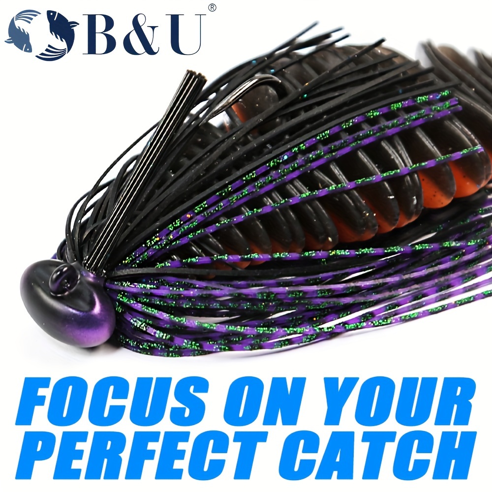 B u Bass Weedless Football Jig Silicone Rubber Jig Skirt - Temu