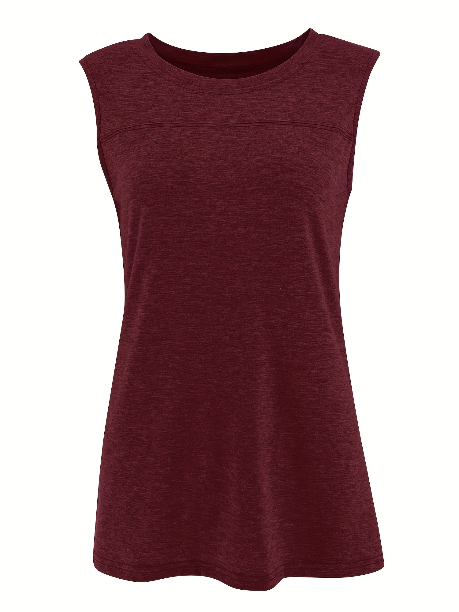 Sleeveless Tank Top Summer Casual Solid Crew Neck Women's Clothing