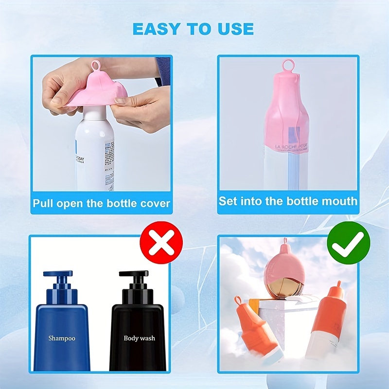 8pcs Elastic Sleeves for Leak Proofing Travel Silicone Travel Bottle Covers, Reusable Durable 4 Different Colors Easy to Clean Travel Accessories for