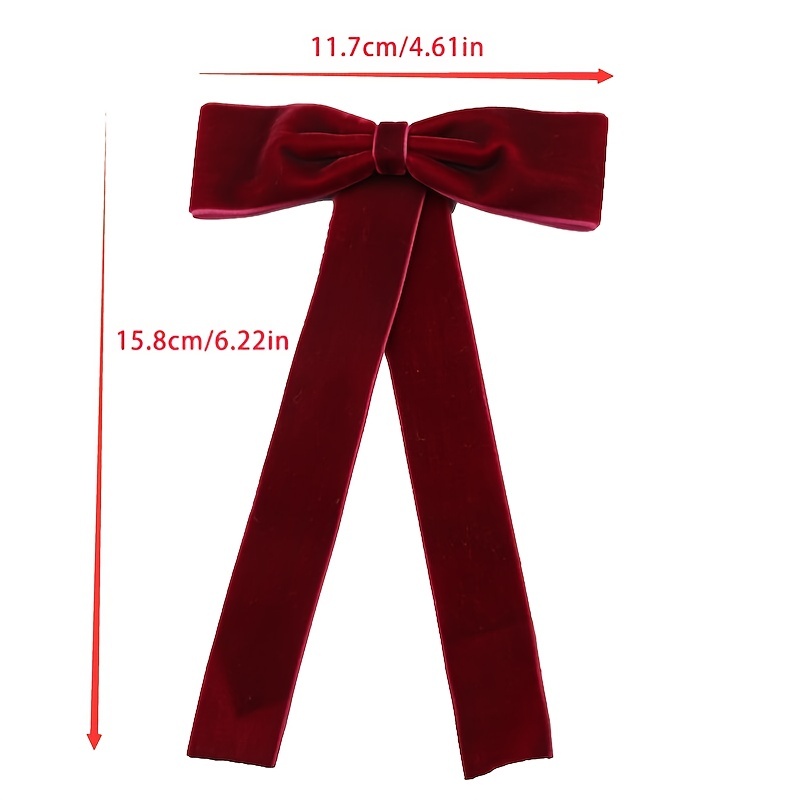 Long Ribbon Bow Tie Velvet French Style Elegant Shirt Brooch - Temu
