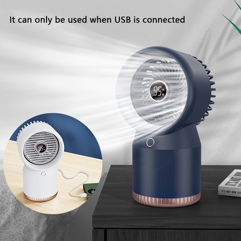 Zostaňte v pohode a v pohodlí kdekoľvek s týmto prenosným vodným chladiacim ventilátorom - USB dobíjacie, 4 rýchlosti, ovládanie LED svetla