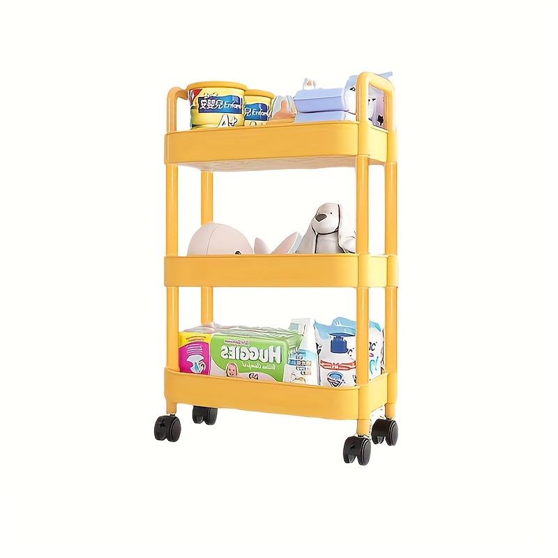 3 tier Storage Rack With Wheels For Rolling Cars For Offices - Temu