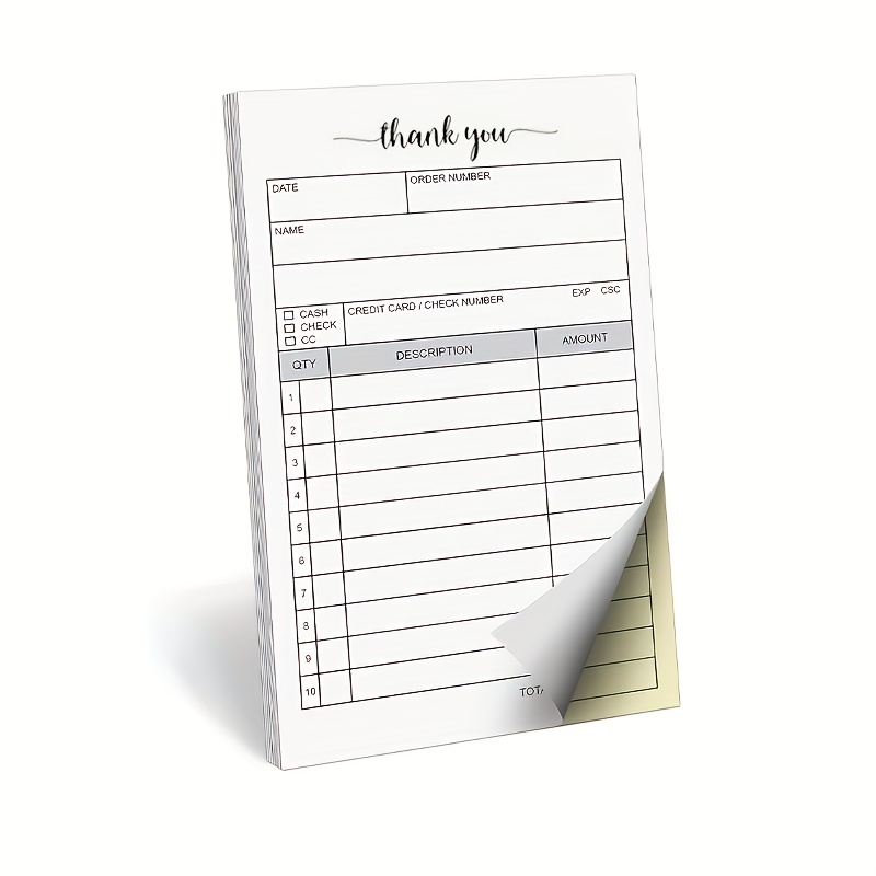 Order Books 2 Part Carbonless Invoice Book For Small - Temu