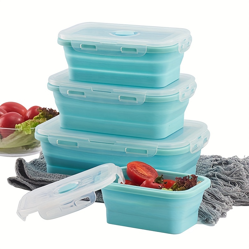 Portable Foldable Silicone Lunch Box Heat resistant 4 Sizes - Temu