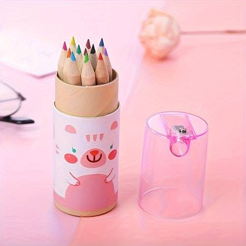 12pcs set 12 pencils come with a sharpener back to school school supplies kawaii stationery colors for school stationery writing pens stuff cheap stuff weird stuff cute aesthetic stuff cool gadgets unusual items