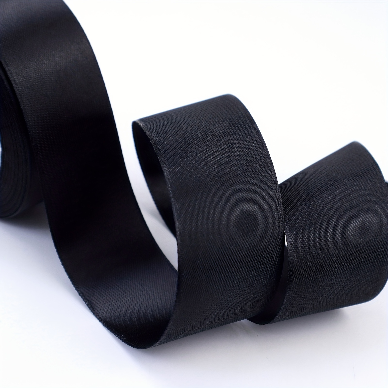 Black Satin Ribbon X 25 Yards Polyester Black Ribbon Gift - Temu