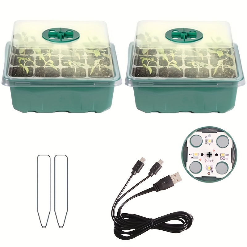 Seed Starting Tray With Humidity Dome And Base Indoor - Temu