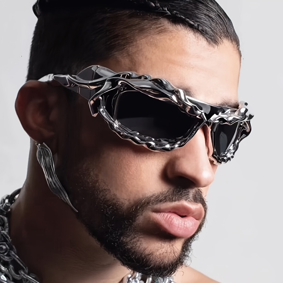 Metal wrap-around sunglasses