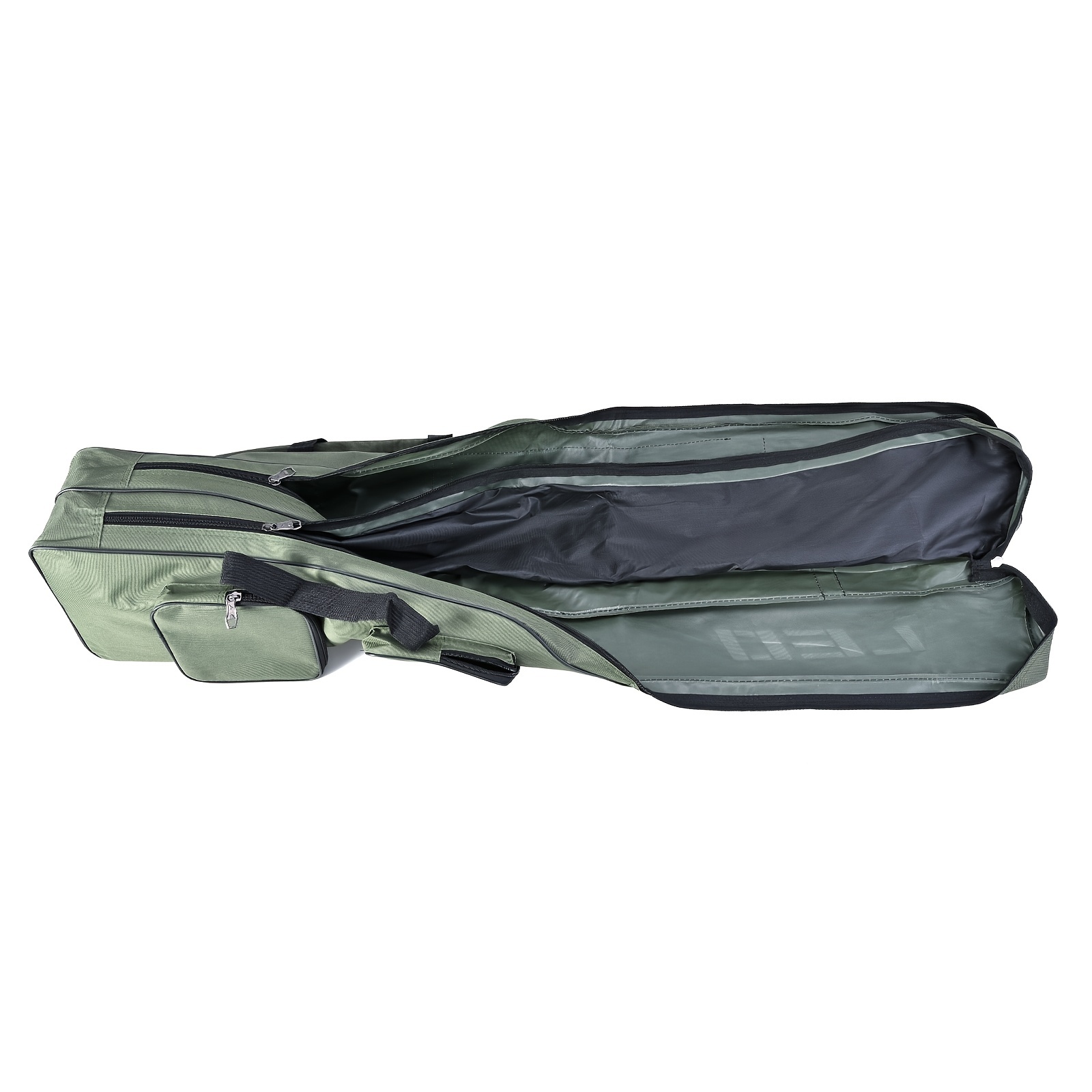Two Layer 130cm Fishing Rod Reel Bag Fishing Pole Gear Tackle Tool Carry Case  Carrier Travel Bag Storage Bag Organizer Fishing Cover Bag Army green 