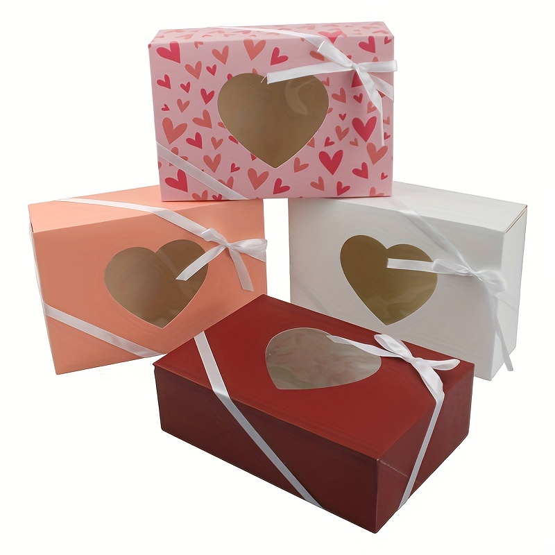 Set de 3 cajas corazón de regalo con lazo, 3 tamaños distintos, cajas  decorativas con tapa, presentación para navidad, cumpleaño