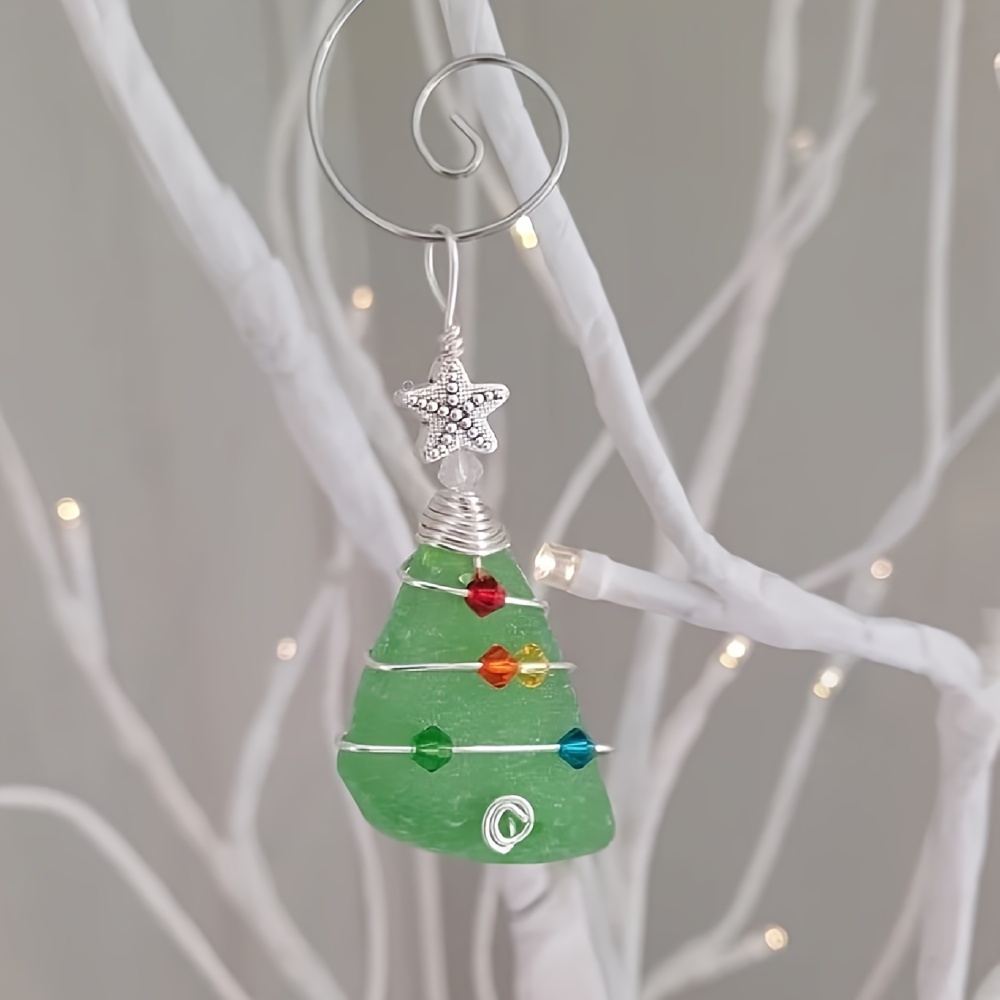 Sea Glass Christmas Tree Ornament Sea Glass Christmas - Temu