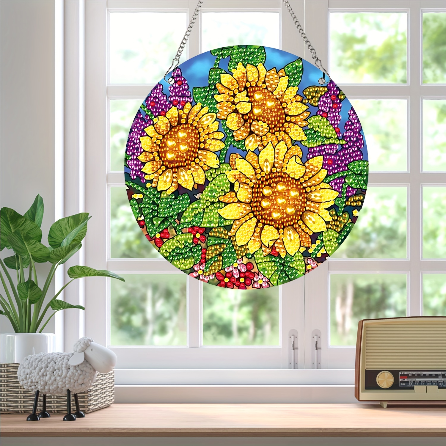 Diamond Painting Flowers And Sand Hour Glass Design Portrait House Wall  Displays