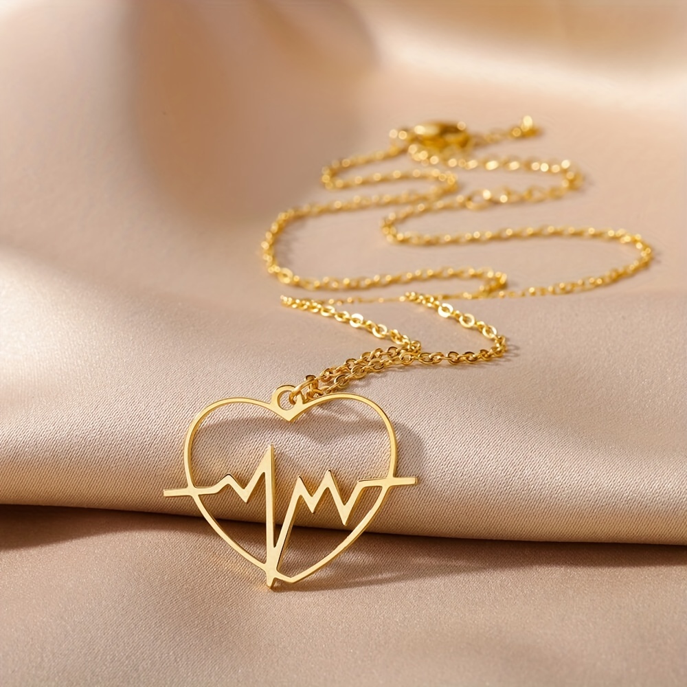 Heartbeat hot sale pendant gold