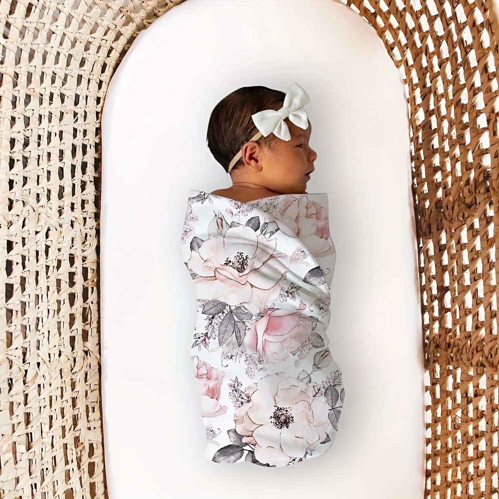 3 Piece Newborn Swaddle Cap Headband Set Anti Shock Elastic Wrap