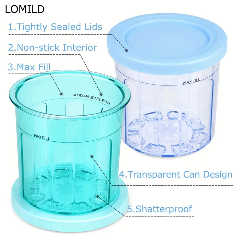 Lomild Containers Replacement For Ninja Creami Pints And - Temu
