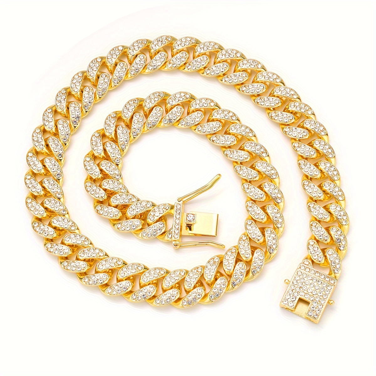 Fiusem Men's Cuban Link Chain Necklace