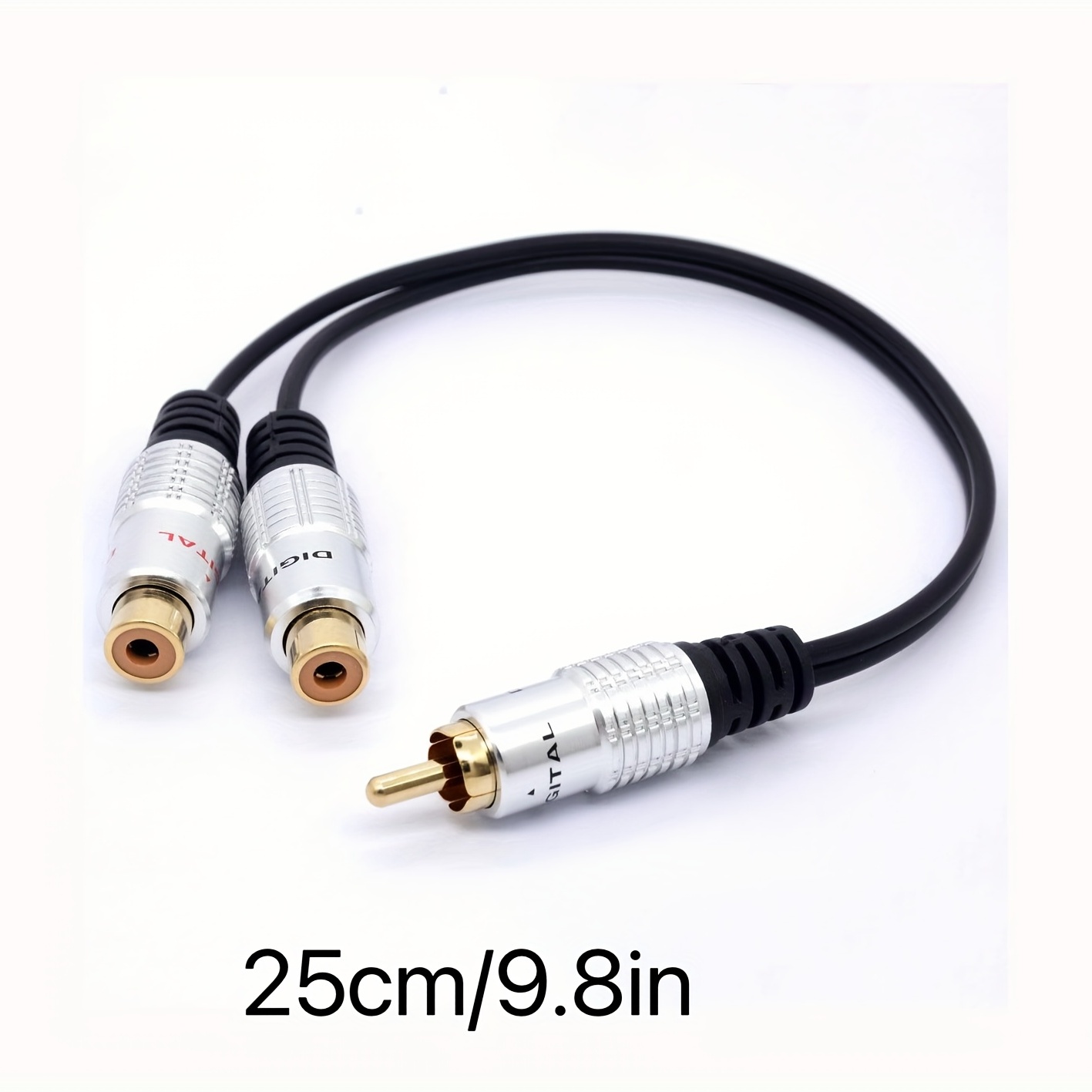 25cm RCA Y Adapter 1 RCA Female to 2 RCA Male Splitter Cable for Audio  Amplifier Subwoofer(RCA Female to 2 Male)
