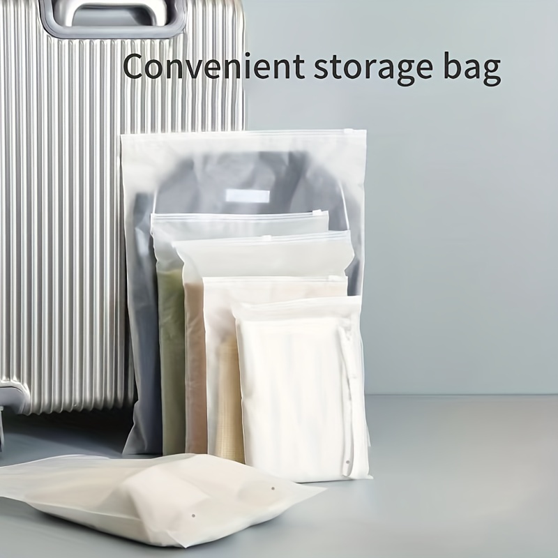 15pcs Matte Plastic Zipper Bags, Portable Simple Waterproof