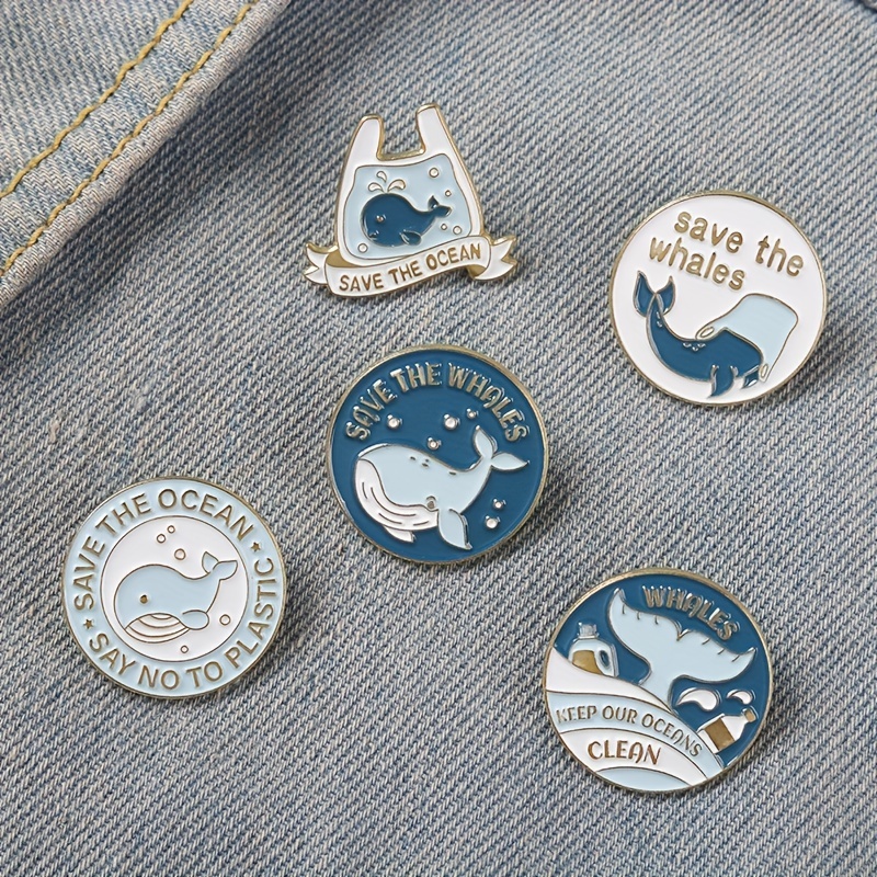 Humpback Whale Tail On The Sea Enamel Pin Badges