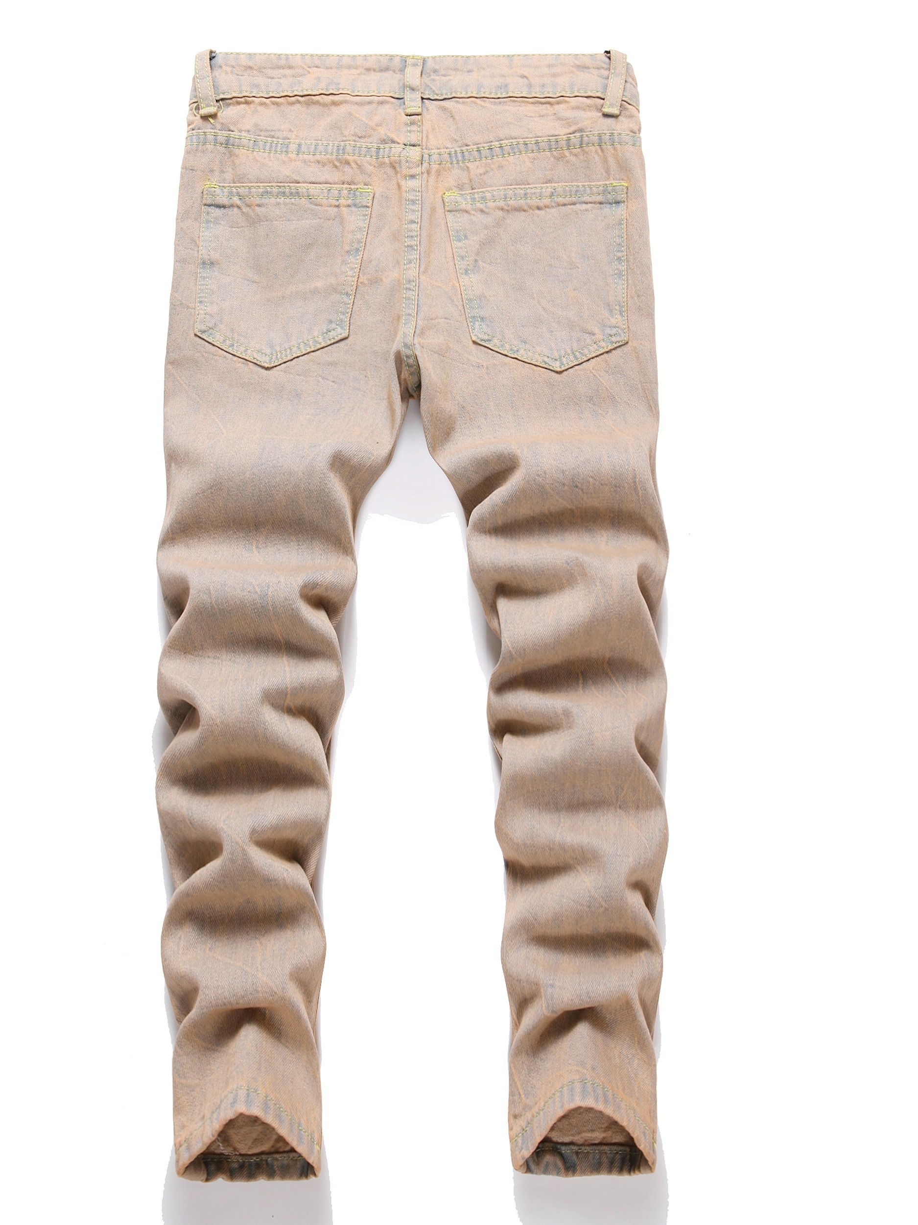 Kid's Fleece Bear Patched Jeans, Trendy Ripped Denim Pants, Trousers, Boy's Clothes for All Seasons,Temu