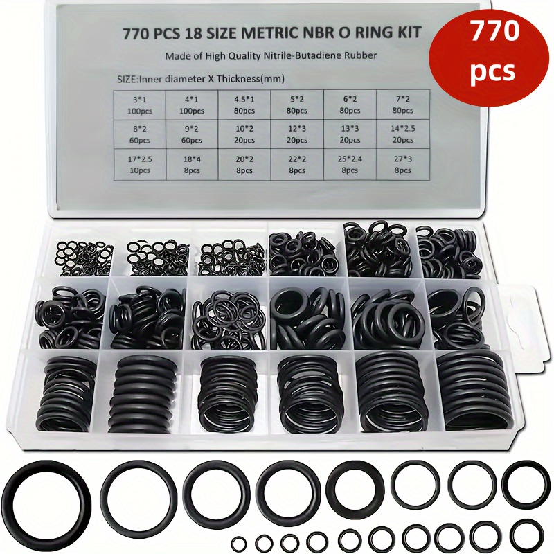 60//40/20pcs Juego Surtido Arandelas Goma Anillos Negros - Temu Mexico