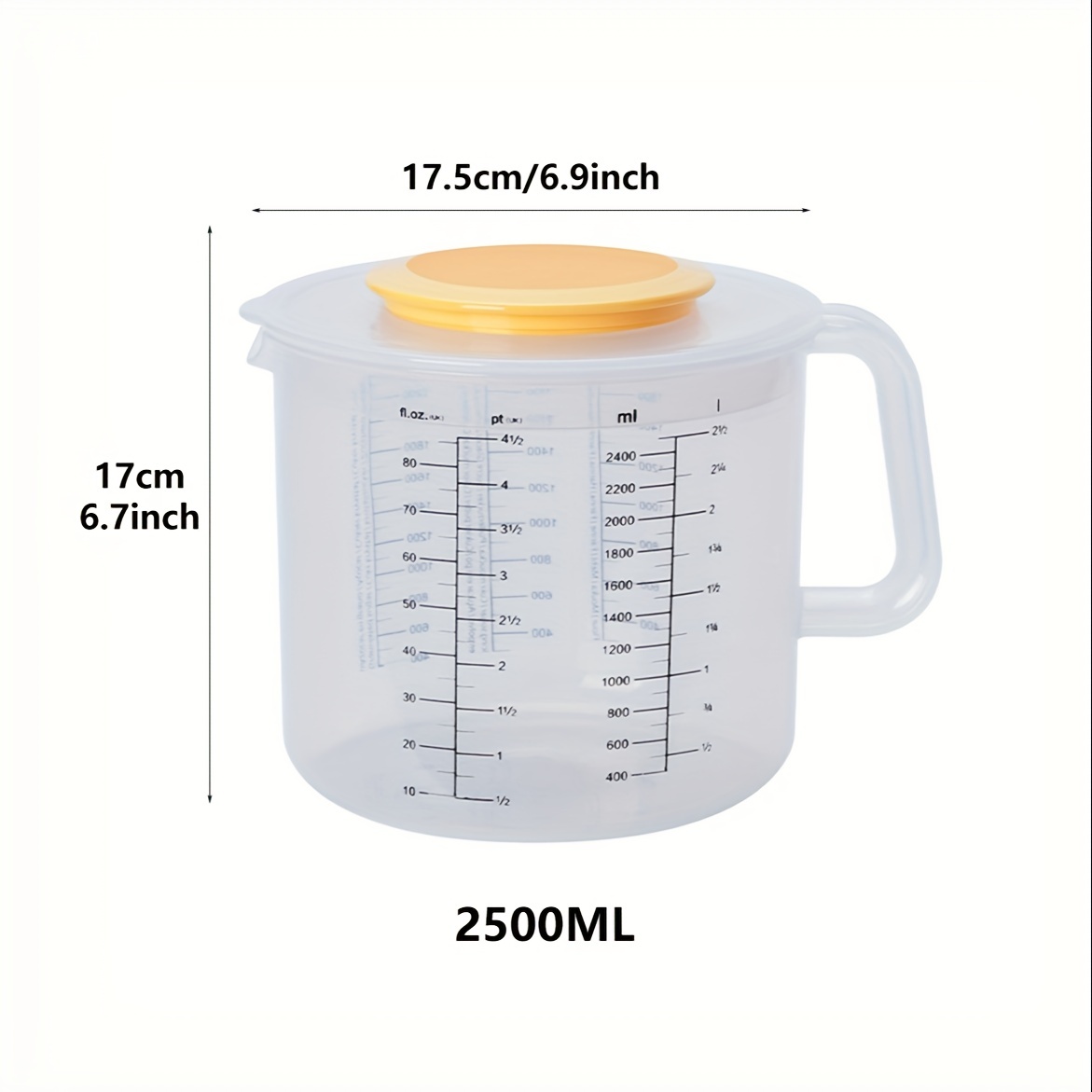 Large Capacity Baking Measuring Cup 2.5L Scale Kitchen Tool Mixing