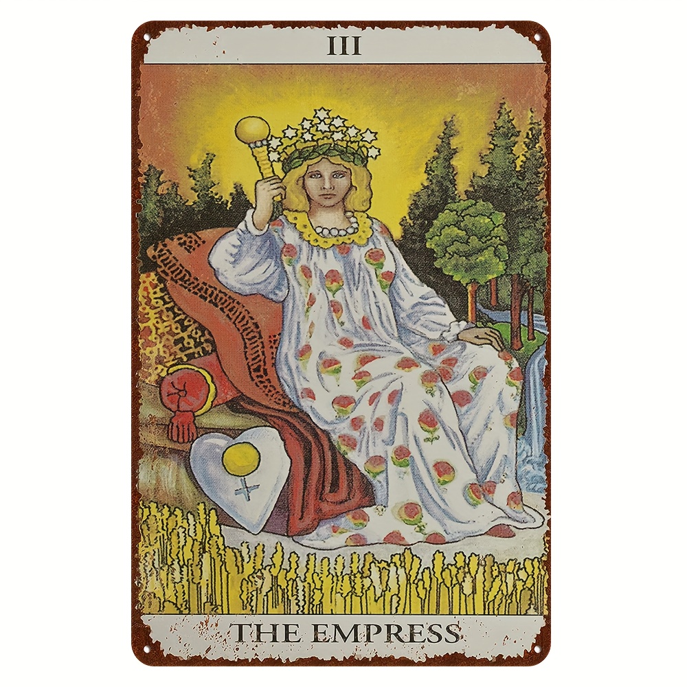 1pc, Tarot The Empress Metal Sign(7.87x11.8/20cm*30cm), Vintage Plaque  Decor Wall Art, Wall Decor, Room Decor, Home Decor, Restaurant Decor, Bar