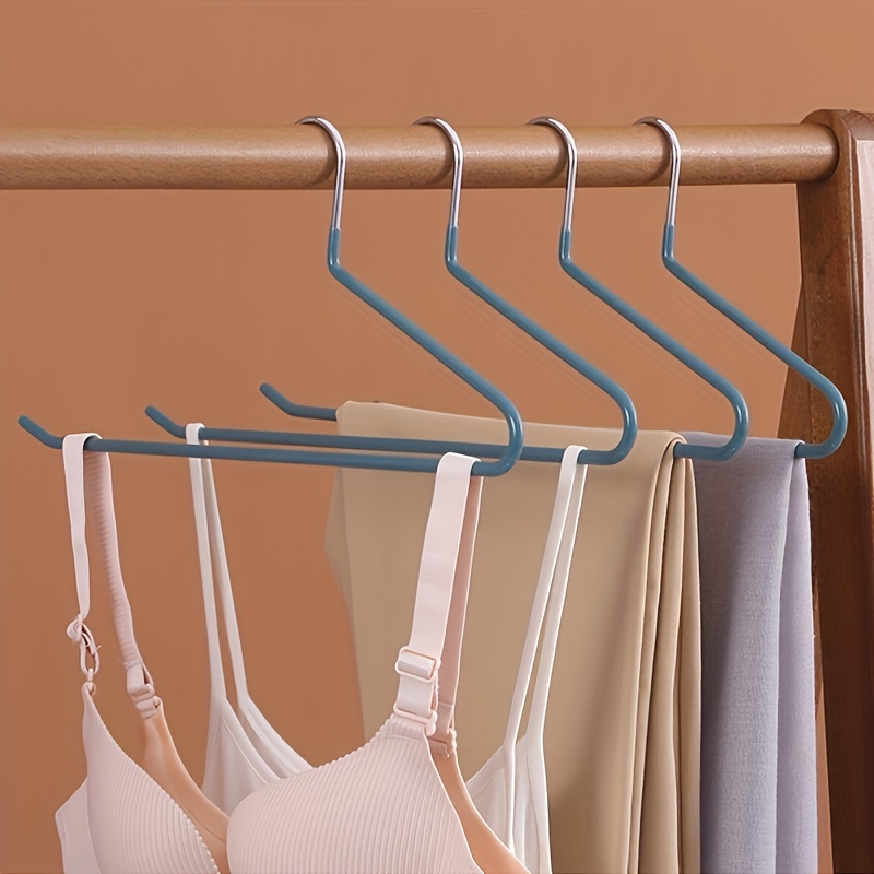 5pcs E-shaped Pants Hanger Storage Anti-slip Coated Clothes Clip