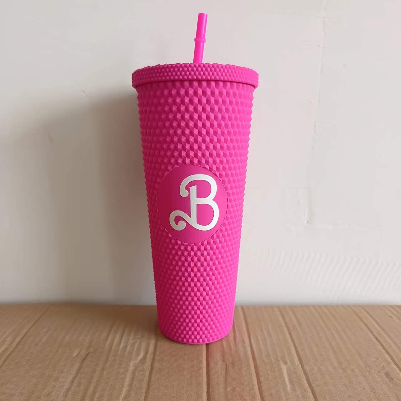 24oz Studded Tumbler w/ Lid & Straw Hot Pink