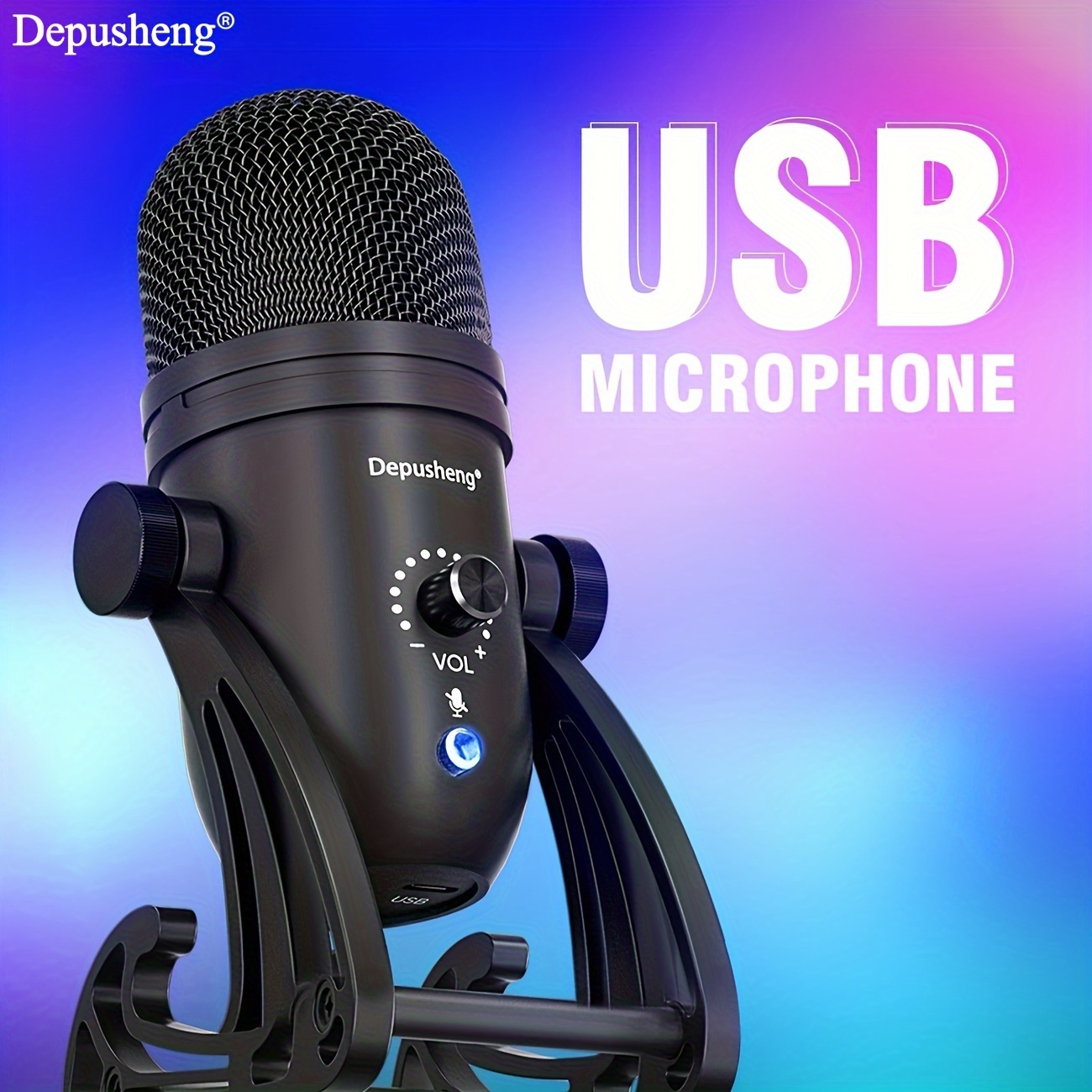 Microfono Gamer Nisuta Nsmicgu1 Usb Control Volumen Mute Pc