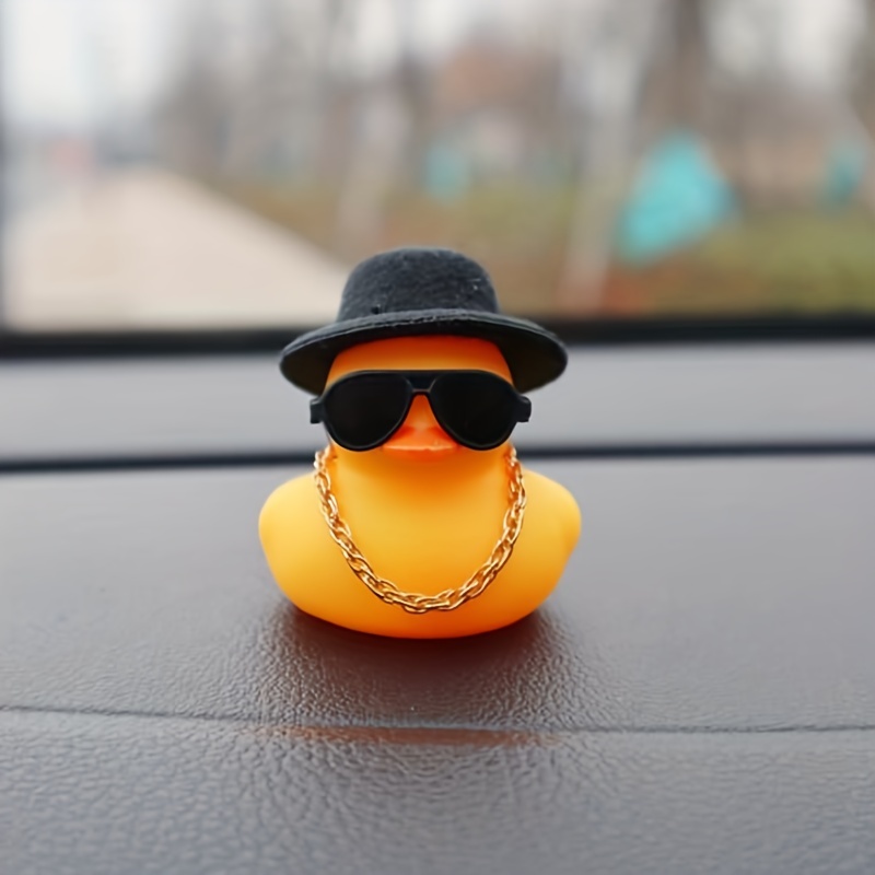 1pc Gummi ente Mini hut Halskette Sonnenbrille Auto ornament - Temu Austria