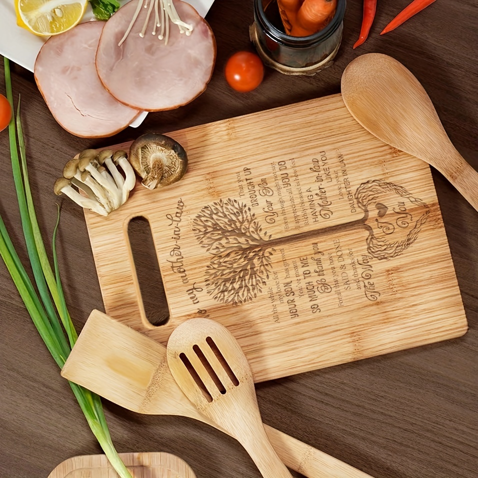 Mom Gifts,Engraved Bamboo Cutting Board Personalized Presents for Mom from Daughters or Son for Birthday Christmas Mothers Day