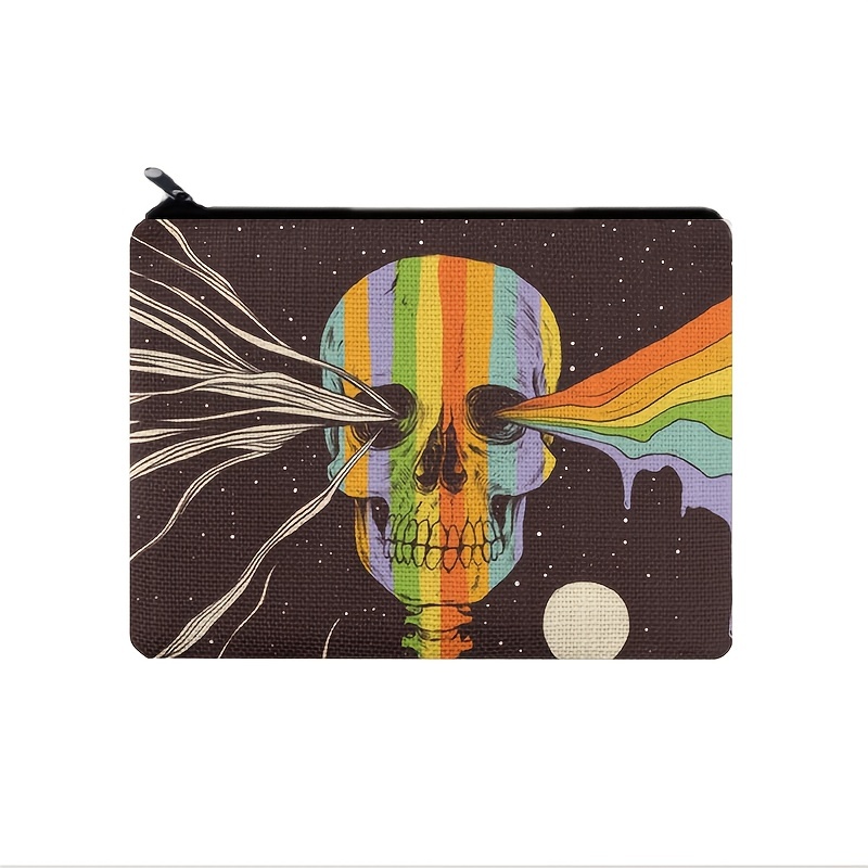Buy Colorful Skull Pattern Cosmetic Zipper Bag Online