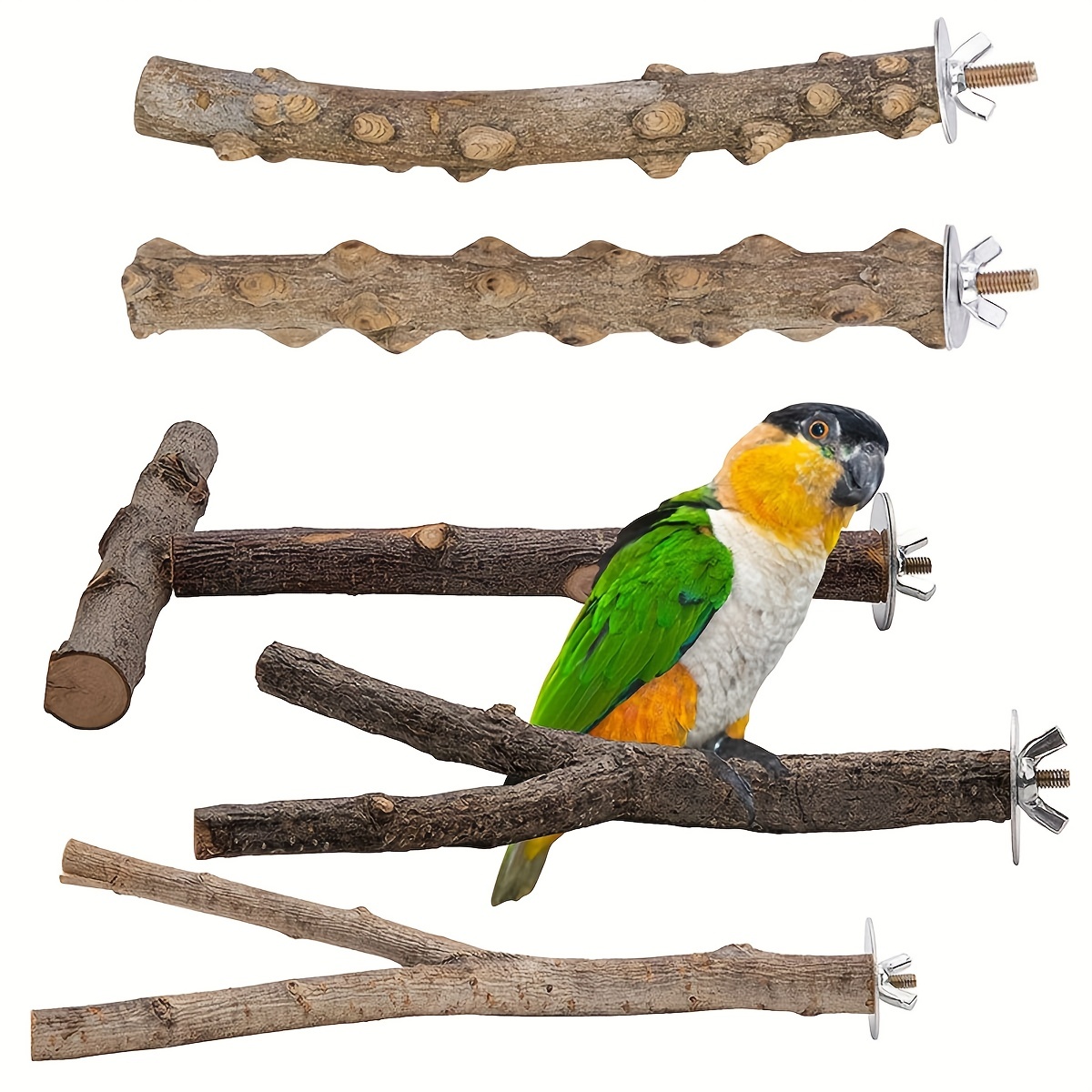 Natural Wood Bird Perches For Parrots - Perfect Accessories For