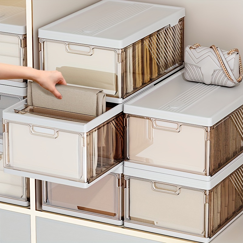 Caja de almacenamiento apilable para ropa, organizador de ropa