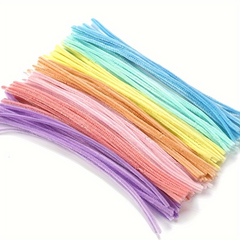 100 Chenille Craft Stems Tinsel Pipe Cleaners CHRISTMAS Mix Colours Stripes  UK