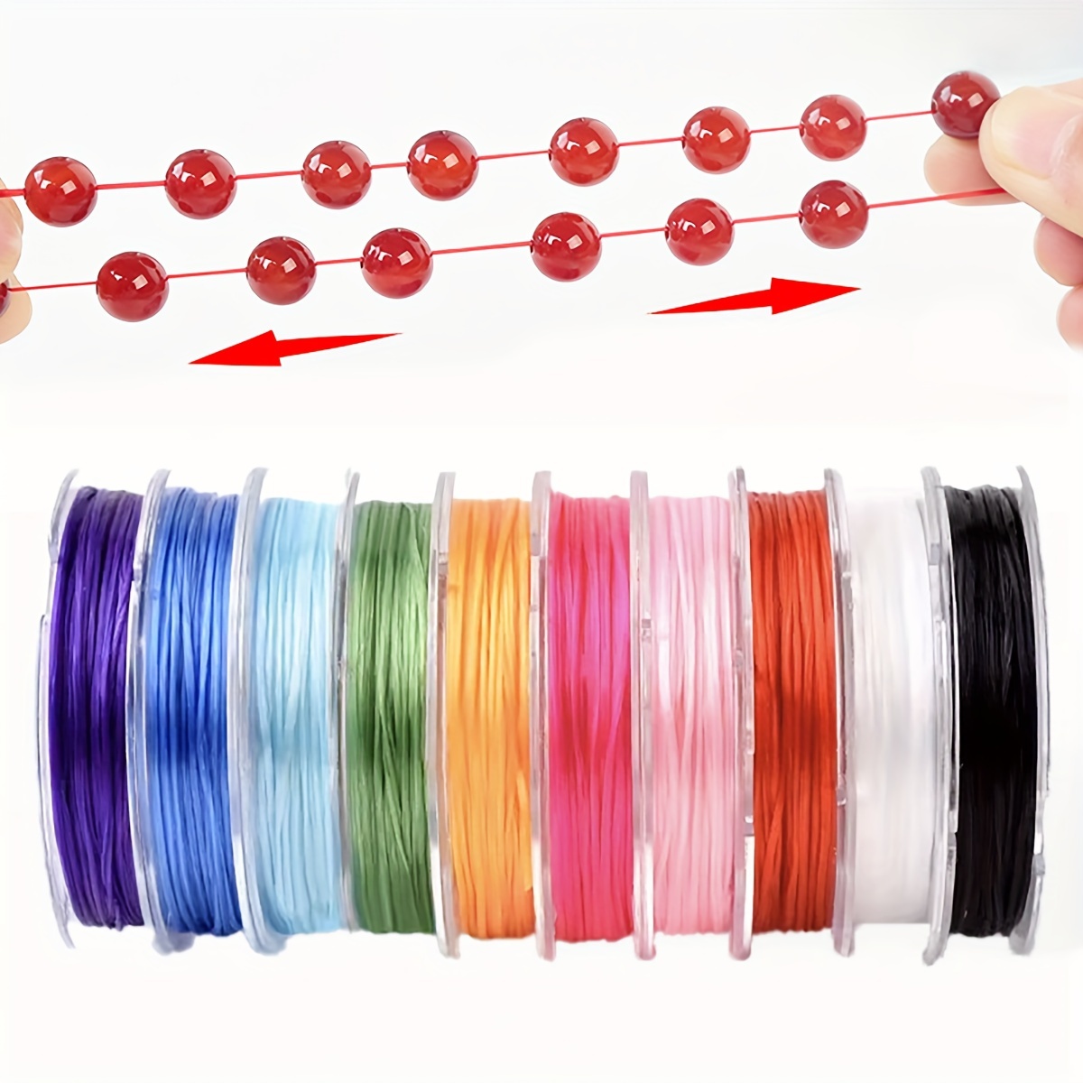 The Hobbyworker 10 Colors Elastic String Set, 10 Yards Roll, Stretchy  String For Bracelets, Elastic Thread For Jewelry Making, Beading, Necklace  And Craft Supplies