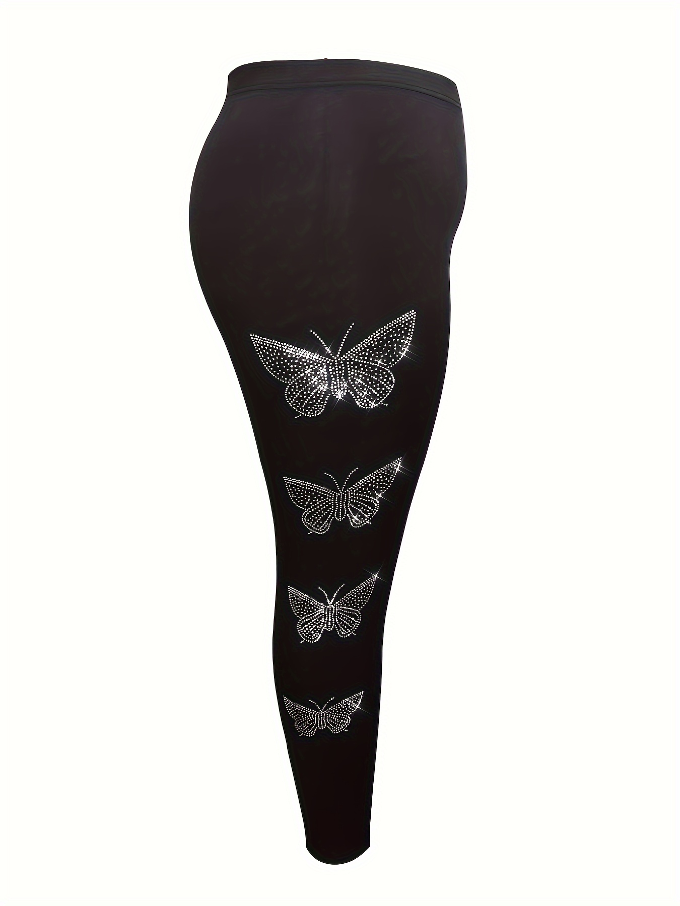 Rhinestone Butterfly Skinny Leggings Casual High Waist Every